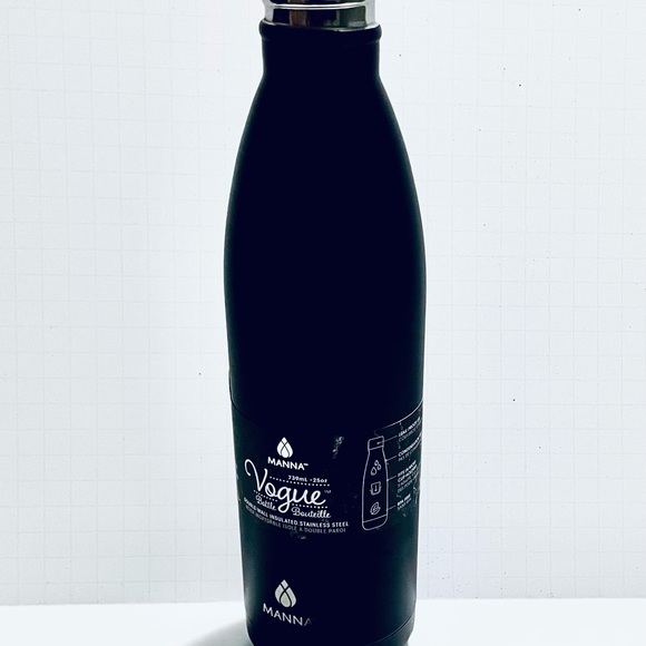 Manna Vogue 25 OZ Water Bottle Black Double Insulation 18/8 Stainless Steel - Picture 5 of 11